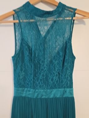 bebe Teal Lace Maxi Dress